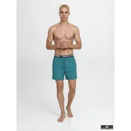 JACK & JONES Badeshorts JPSTMAUI SURF DOUBLE WB SWIM SHORTS Blau M