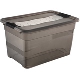 keeeper Aufbewahrungsbox mit Deckel und Schiebeverschluss, 52 Liter, crystal-grey Transparent, Crystal Grey