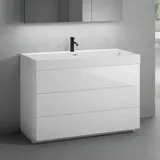 neoro n50 Unterschrank B: 120 cm mit 3 Auszügen, Waschtisch mit 1 Hahnloch weiß matt, B: 120.5 BN0140WM+BN0454WH