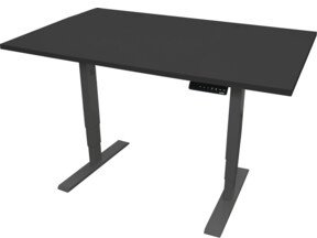 STIER Elektrisch höhenverstellbarer Schreibtisch THA 160x80cm schwarz/schwarz