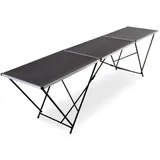 Tapeziertisch, klappbar, 1-teilig, Alu, 300 x 60 x 77 cm, Zentimeter-Skala bis 290 cm, multifunktionaler, klappbar, bis 30 kg belastbar, Raburg Stan
