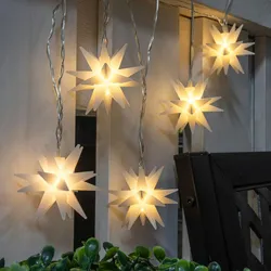 Haushalt International LED Lichterkette mit 5 Sternen Beleuchtung Weihnachten Innen Außen