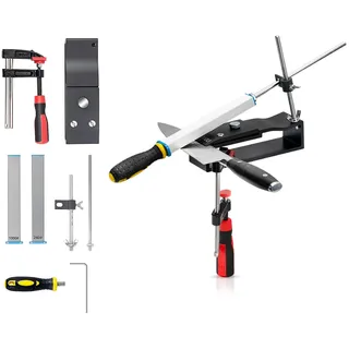Messerschärfer Profi,CEIEVER Präzisions-Messerschärfer 360° Rotation Flip Design Professioneller Messerschärfer Festwinkel Messerschärfsystem Kit für Feinschleif-Polierwerkzeug (A)
