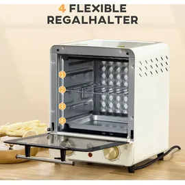 Homcom Minibackofen mit Auffangfach weiß 25,5L x 27,5B x 32H cm
