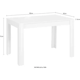 INOSIGN Esstisch Breite 80 oder 120 cm, weiß