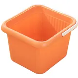 Fußbadewanne, 1 Stück, Fußspa-Becken für Zuhause aus PP-Material mit Massage-Noppen, 23,5 cm Hoch, Komfortabel zur Fußentspannung, Orange