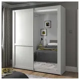 Pharao24 Kleiderschrank Tujano weiß 200 cm x 217 cm x 67 cm