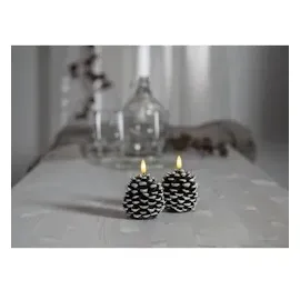 MARELIDA Kiefernzapfen LED Kerze 10,5 cm braun