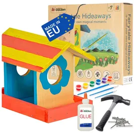 Ita Nistkasten Vogelfutterhaus DIY Bastelset zum Zusammenbauen und Bemalen, Bausatz zum Bauen und Malen für Kinder Bastelset für Jungen & Mädchen bunt Vogel Futterhaus BirdieBuffet