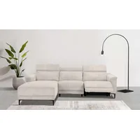 Home affaire Ecksofa LUND Cord, L-Form, 261 cm, man. o. elektr. Relaxfunktion (mit USB-A), USB-C bei elektrischer Variante und Kopfteilverstellung beige