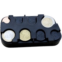 marion10020 Euro-Münzsammler Münzenhalter Geld-Sortierer Münzbox Münzen-Sammler Kleingeldspender, mit Schnell-Fixierung, schwarz
