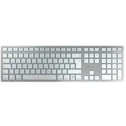 CHERRY KW 9100 Slim fuer Mac kabellose Tastatur DE-Layout weiß-Silber