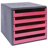 M&M Schubladenbox DIN A4 28,5 x 35,7 x 26 cm 5-tlg. rot