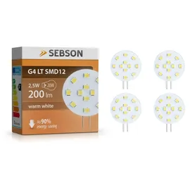 sebson LED Lampe G4 3W GU4 warmweiß 4 St.