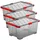 Rotho Evo Total Protection Aufbewahrungsbox 59 x 39,5 x 28 cm 3-tlg. anthrazit/rot