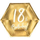 Partydeco Pappteller 18th Birthday! 20cm 6er Set Partyteller Einwegteller Partygeschirr Geburtstag Deko