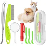 LuxusKollektion Zeckenpinzette Zeckenzange Zeckenhaken Pinzette Set 3er Hund Kinder Rot und Grün bunt