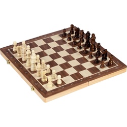 goki Spielesammlung, Strategiespiel Schach/Dame Spiel 2in1, magnetisch braun|weiß