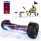 RCB Balance Scooter Kart Set, 8,5'' Off-Road SUV Hoverboard mit Sitz, Go-Kart, APP, Bluetooth lila