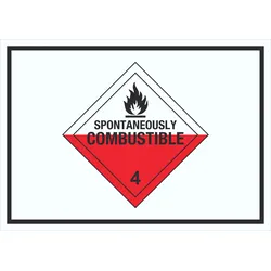 Schild Selbstentzündliche Stoffe Symbol Spotaneously Combustible A4 (210x297mm)