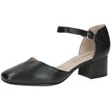 CAPRICE Pumps aus Leder mit Klettverschluss, Schwarz (Black Nappa), 37 EU