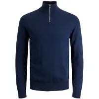 JACK & JONES Strickpullover »EMIL KNIT HALF ZIP«, mit kurzem Reißverschluss im Troyer-Look Jack & Jones dunkelgrau meliert
