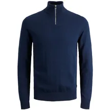 JACK & JONES Strickpullover »EMIL KNIT HALF ZIP«, mit kurzem Reißverschluss im Troyer-Look Jack & Jones dunkelgrau meliert