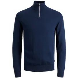 JACK & JONES Strickpullover »EMIL KNIT HALF ZIP«, mit kurzem Reißverschluss im Troyer-Look Jack & Jones dunkelgrau meliert