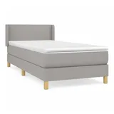 vidaXL Boxspringbett mit Matratze Hellgrau 100x200 cm Stoff