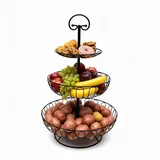 Relaxdays Obst Etagere 3 Etagen Schwarz