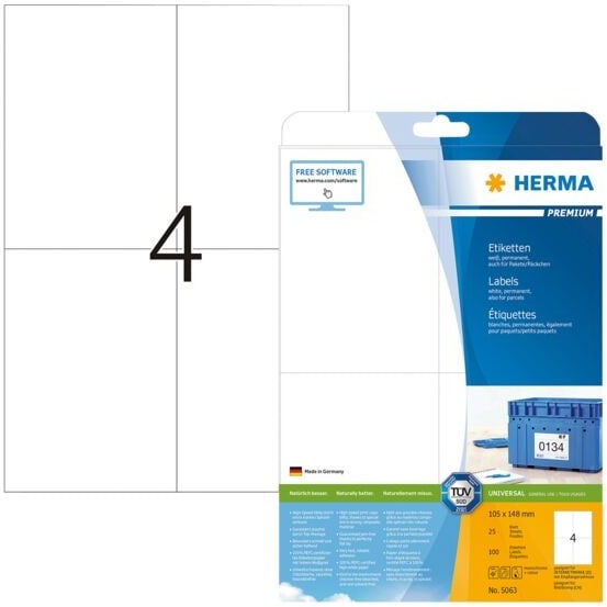 Permanent-Etiketten - Paket-Adresse weiß, Herma