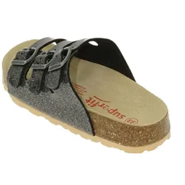 superfit Fussbettpantoffel schwarz/silber 0100, 38