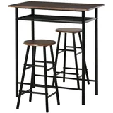 Homcom Bartisch Set 80 x 50 x 90 cm Schwarz
