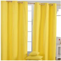 Homescapes Gardinen unifarben gelb 2er Set 137 x 182 cm - Homescapes