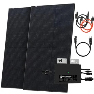 Solarway 1000W Balkonkraftwerk 800W komplett Steckdose - Balkonkraftwerk 800 Watt neuester Wechselrichter 800W - Solaranlage Komplettset - 500W Solarmodule & Envertech & Zubehör