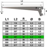 PRIOstahl® Regalträger 10 Stück - 350mm silber 1-Reihig Regalsystem für Wandschiene Regalhalter