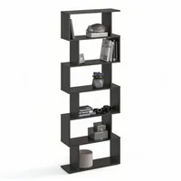 Komto Bücherregal Schwarz - Raumteiler Regal 191x70x24 cm Standregal