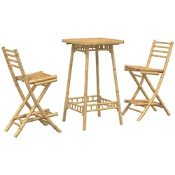 vidaXL 3-tlg. Outdoor-Bar-Set Klappbar Bambus