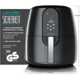 Arendo Heißluftfritteuse XXL Airfryer 5,2 L schwarz