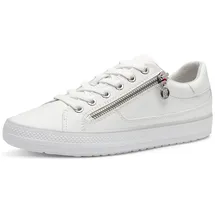s.Oliver Damen Sneaker flach zum Schnüren mit Reißverschluss, Weiß (White), 39 EU