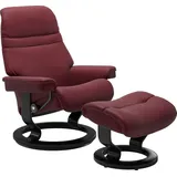 Stressless Stressless® Relaxsessel »Sunrise«, (Set, Relaxsessel mit Hocker), mit Classic Base, Größe L, Gestell Schwarz rot