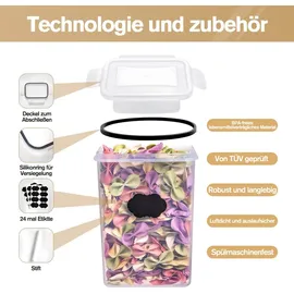 Deuline Vorratsdosen Frischhaltedose 16-Set 24L mit Deckel Luftdicht BPA frei Aufbewahrungsbox Vorratsbehälter Spaghetti Aufbewahrung 2.8L 2.0L 1.4 L0.8L
