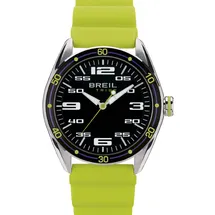 Breil Uhr Score Ziffernblatt SCHWARZ Bewegung NUR Zeit Quartz e GÜRTEL SILIKON GRÜN EW0637