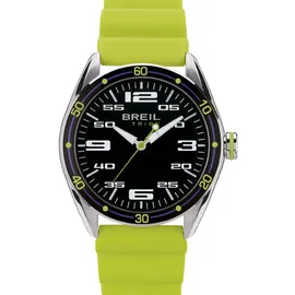 Breil Uhr Score Ziffernblatt SCHWARZ Bewegung NUR Zeit Quartz e GÜRTEL SILIKON GRÜN EW0637