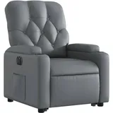 vidaXL Relaxsessel mit Aufstehhilfe Kunstleder 142 x 75 x 100 cm Grau elektrisch