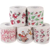 Artibetter 5 Rollen Weihnachts-Toilettenpapier, Weihnachts-Motiv, Toilettenpapier, Weihnachtsdekoration, Seidenpapier, Weihnachtsdekoration, Weihnachtsdekoration, Party-Dekoration, Geschenke