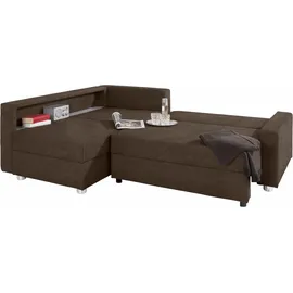 Collection AB Ecksofa »Relax L-Form«, inklusive Bettfunktion, Federkern, wahlweise mit RGB-LED-Beleuchtung braun