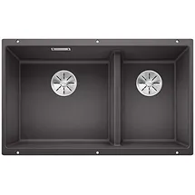 Blanco Subline 430/270-U links felsgrau + Handbetätigung + InFino