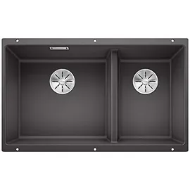 Blanco Subline 430/270-U links felsgrau + Handbetätigung + InFino