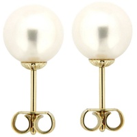 Orolino Paar Ohrstecker »Gold 585 Perle weiß 9-9,5mm«, 402173-0 gelb + Weiß